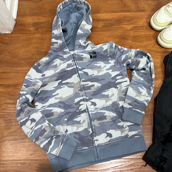 Abercrombie and Fitch Fleece lined Jacket Blue Camo - Picture 2 of 9